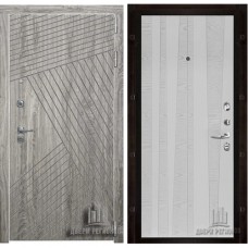 Дверь входная Nova, цвет дуб мелфорд грей софт, панель - trend цвет chiaro patina argento (ral 9003)