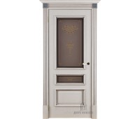 Дверь межкомнатная Вена Кристалл 2 натуральный шпон нефрит остекленная