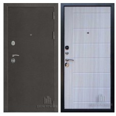 Дверь входная Галеон 2, цвет темное серебро антик, панель - галеон цвет сандал светлый