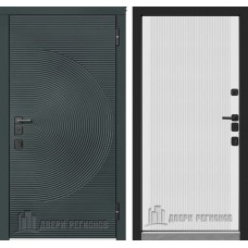 Дверь входная уличная Малахит Термо, цвет Зеленый темный, панель - Малахит цвет МДФ эмаль белая (16 мм)